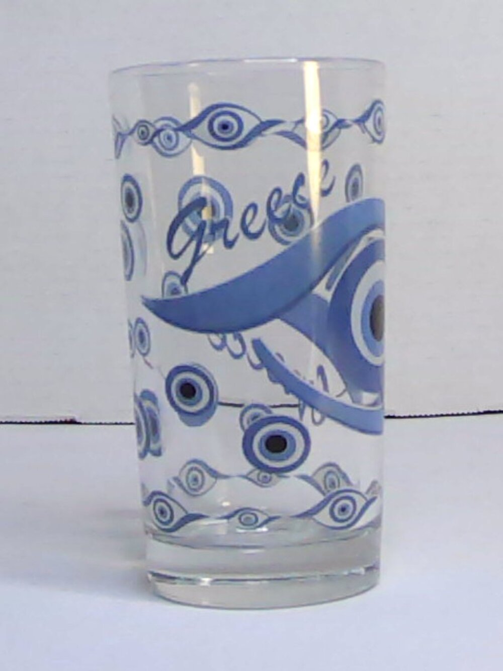 Greece evil eye glass tumbler 5.5 inch